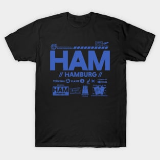 Vintage Hamburg HAM Airport Code Travel Day Retro Travel Tag Germany T-Shirt